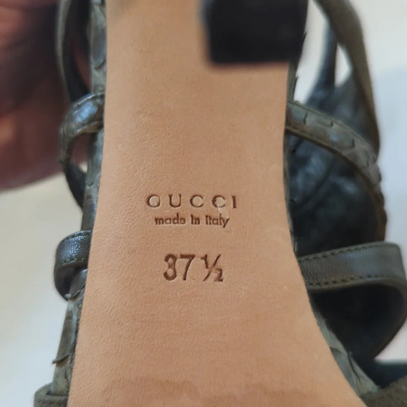 Gucci snakeskin leather suede heels size 7.5 - Picture 9 of 13